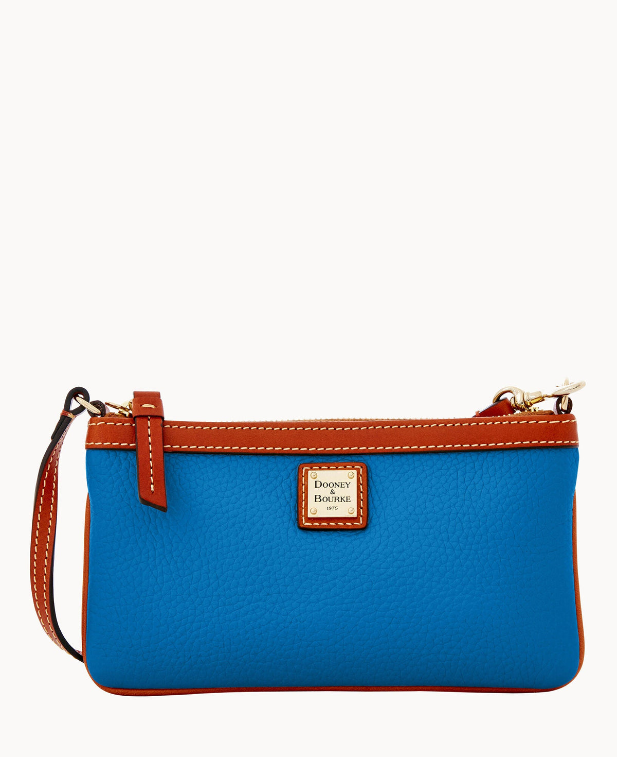 Pebble Grain Large Slim Wristlet - Blue