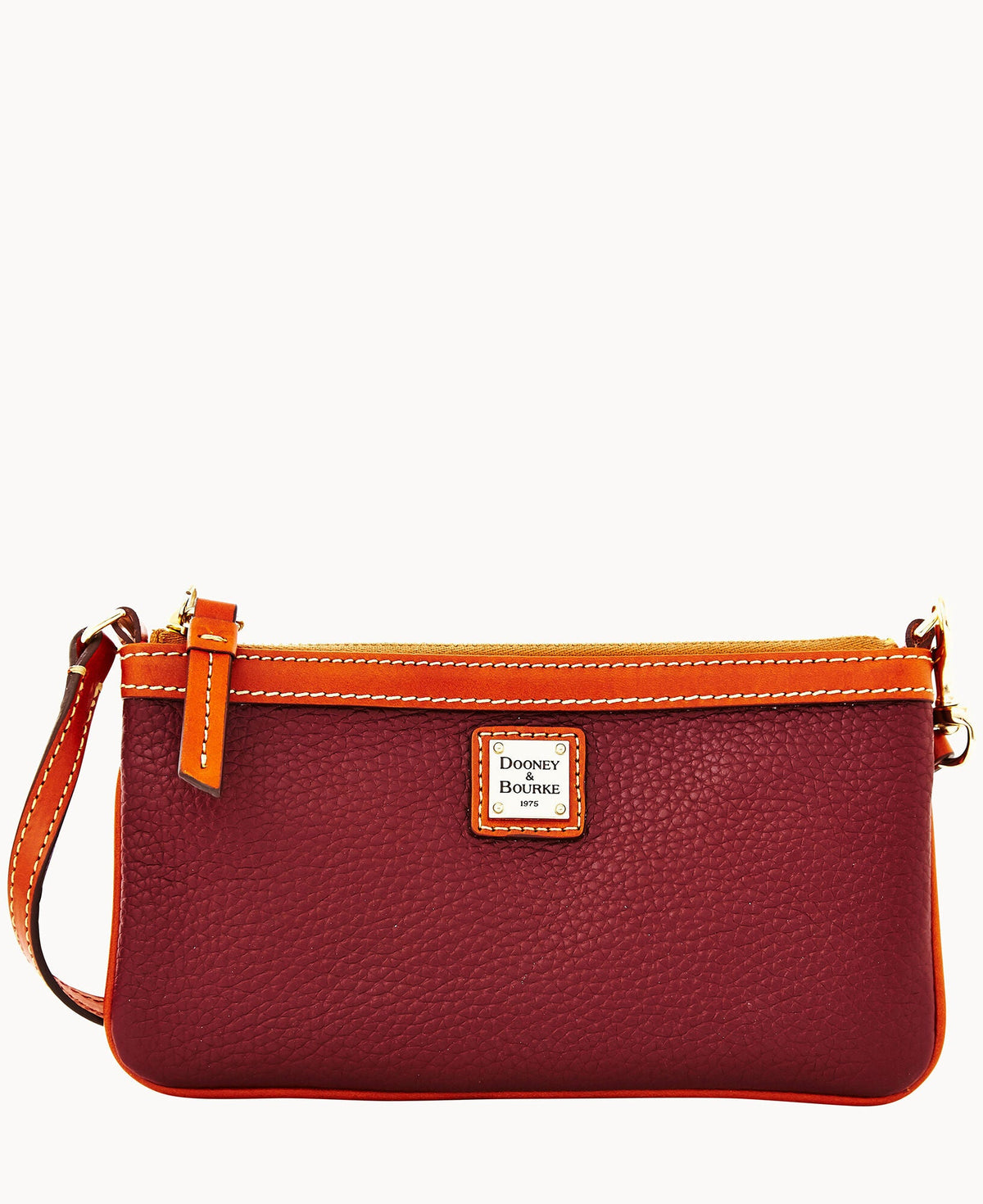 Pebble Grain Large Slim Wristlet - Bordeaux