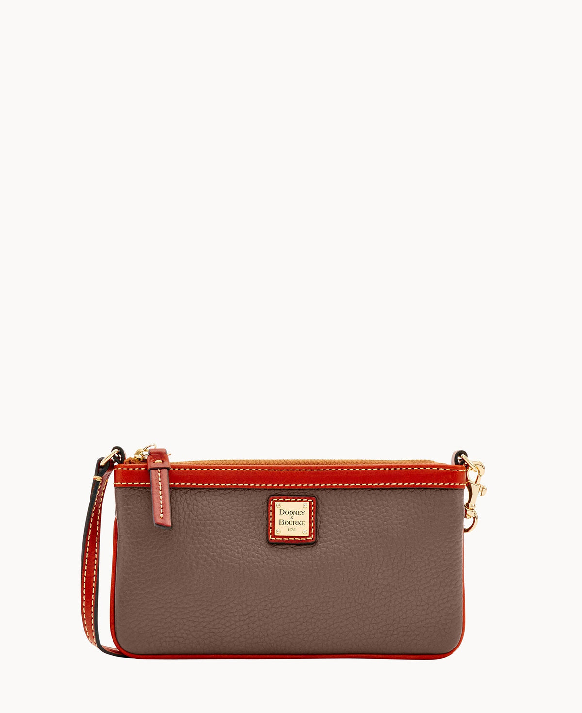 Pebble Grain Large Slim Wristlet - Elephant