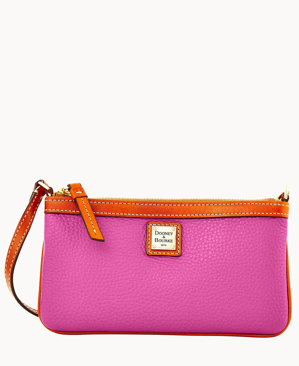 Pebble Grain Large Slim Wristlet - Lilac