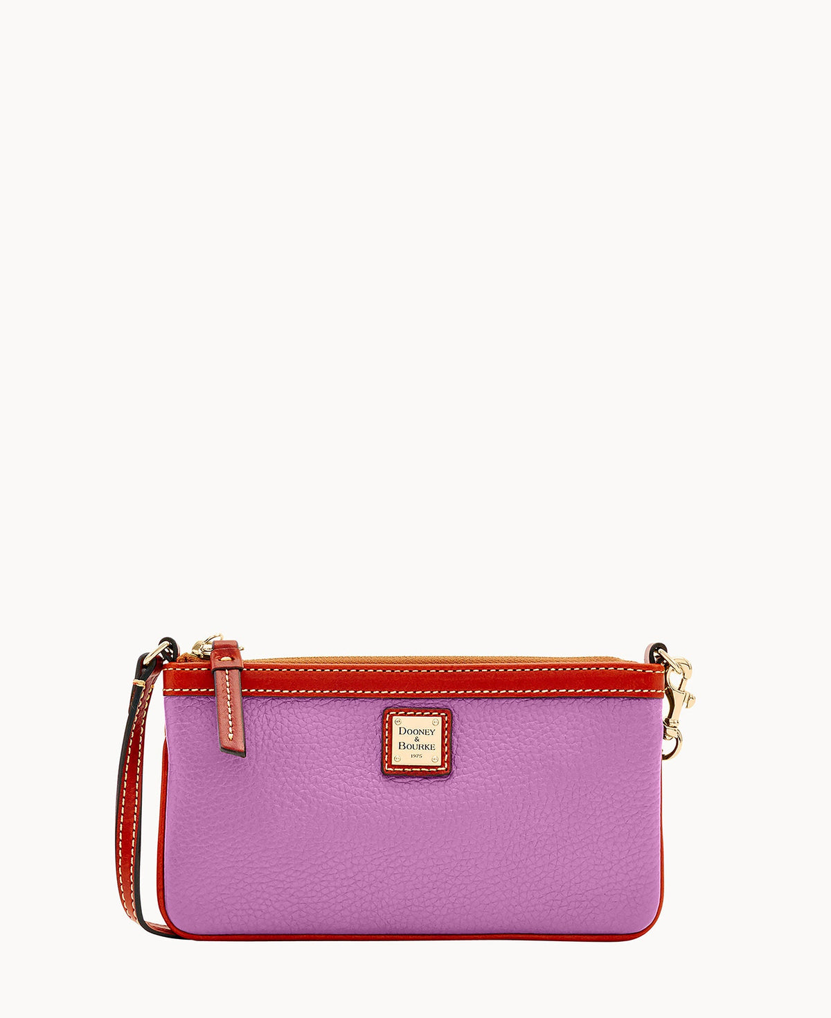 Pebble Grain Large Slim Wristlet - Orchid