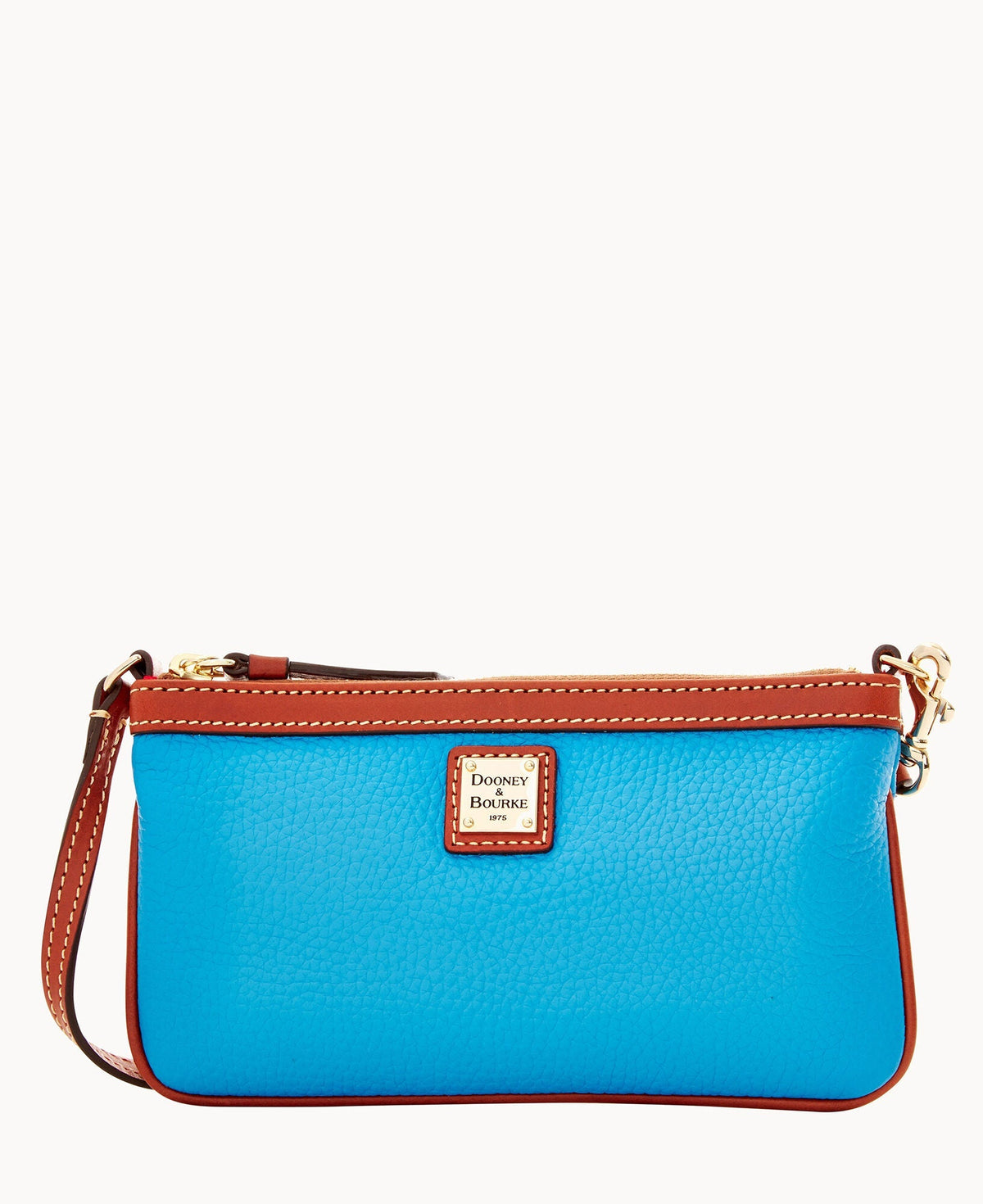Pebble Grain Large Slim Wristlet - Sky