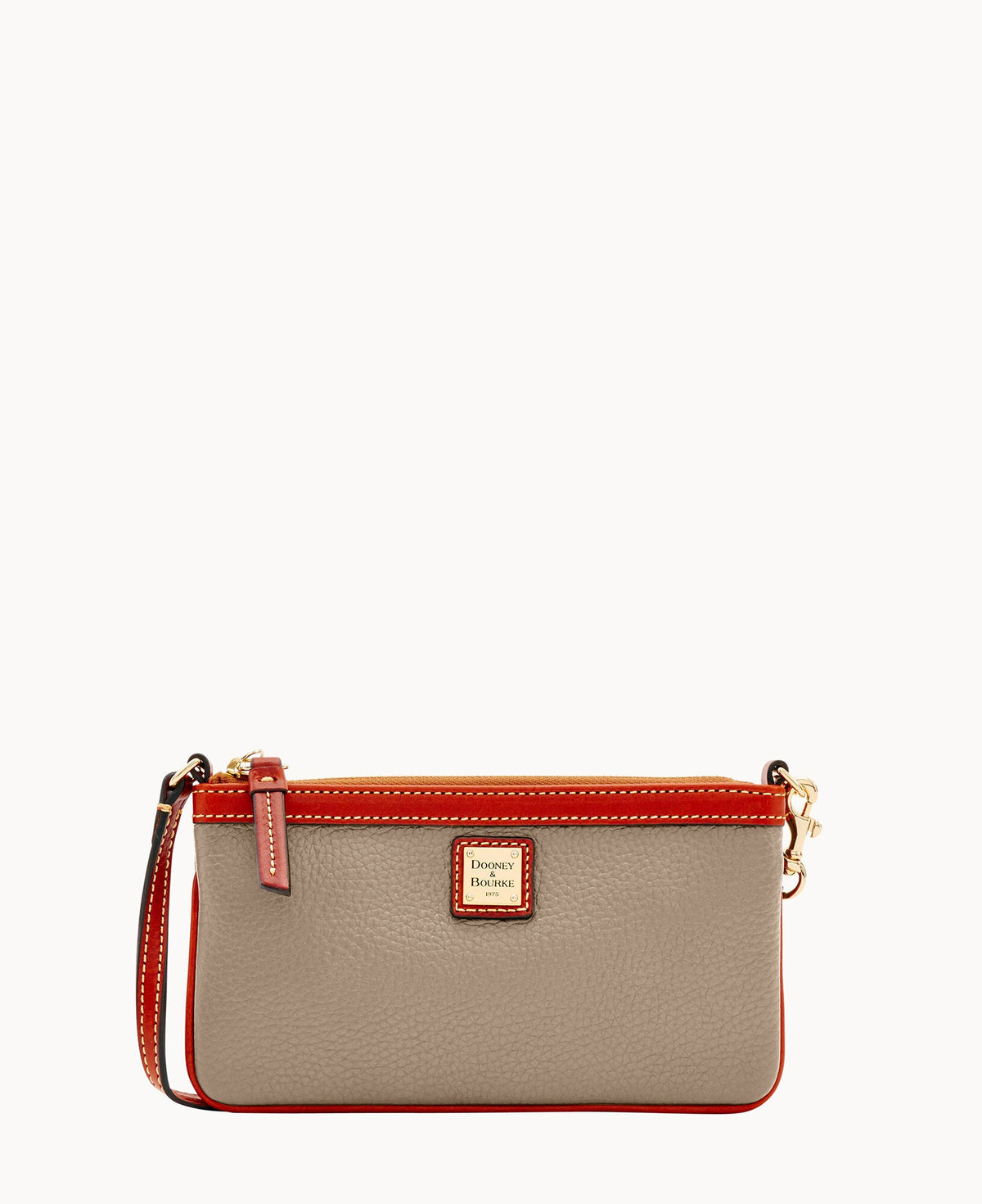 Pebble Grain Large Slim Wristlet - Taupe