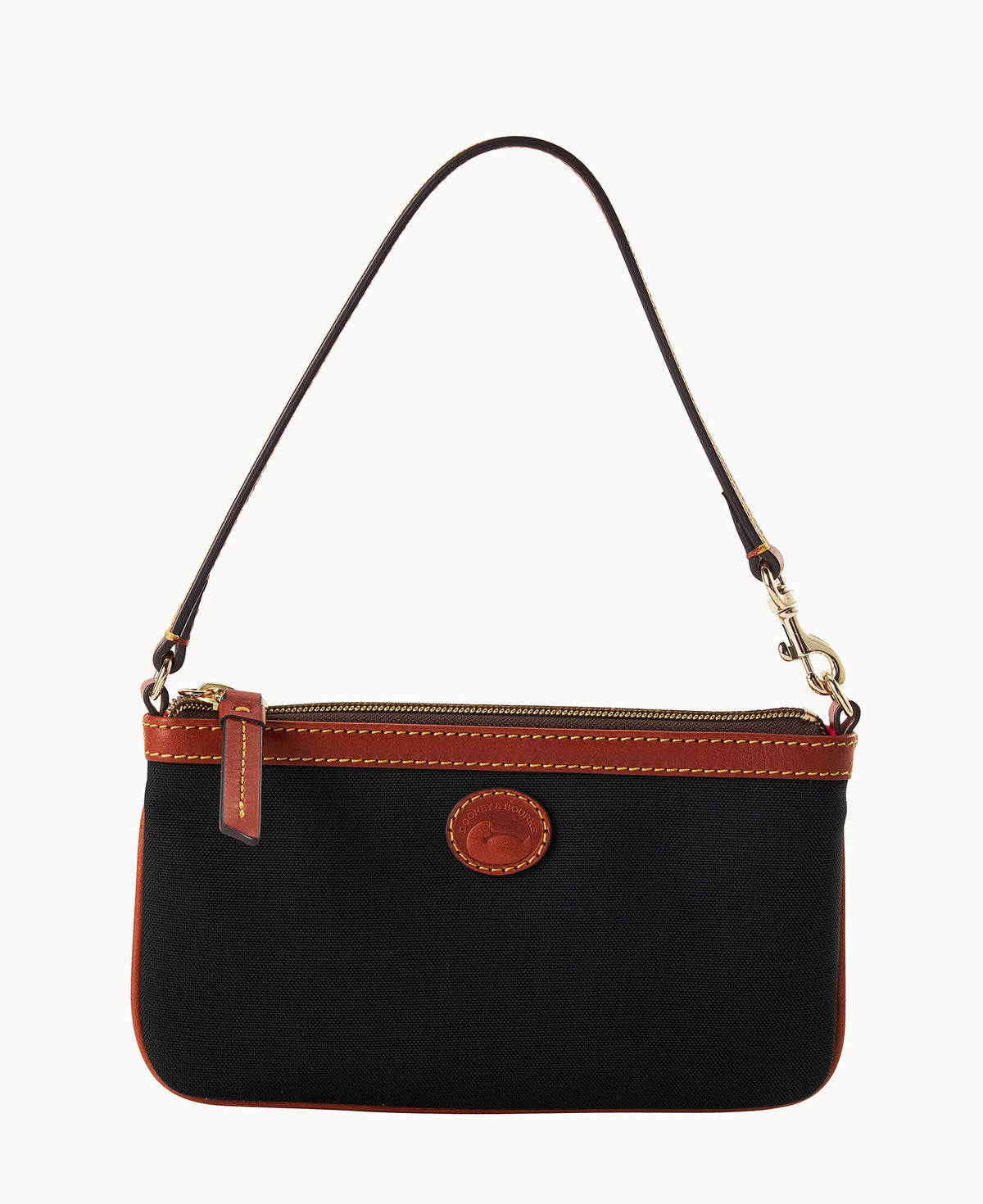 Nylon Large Slim Wristlet - Black