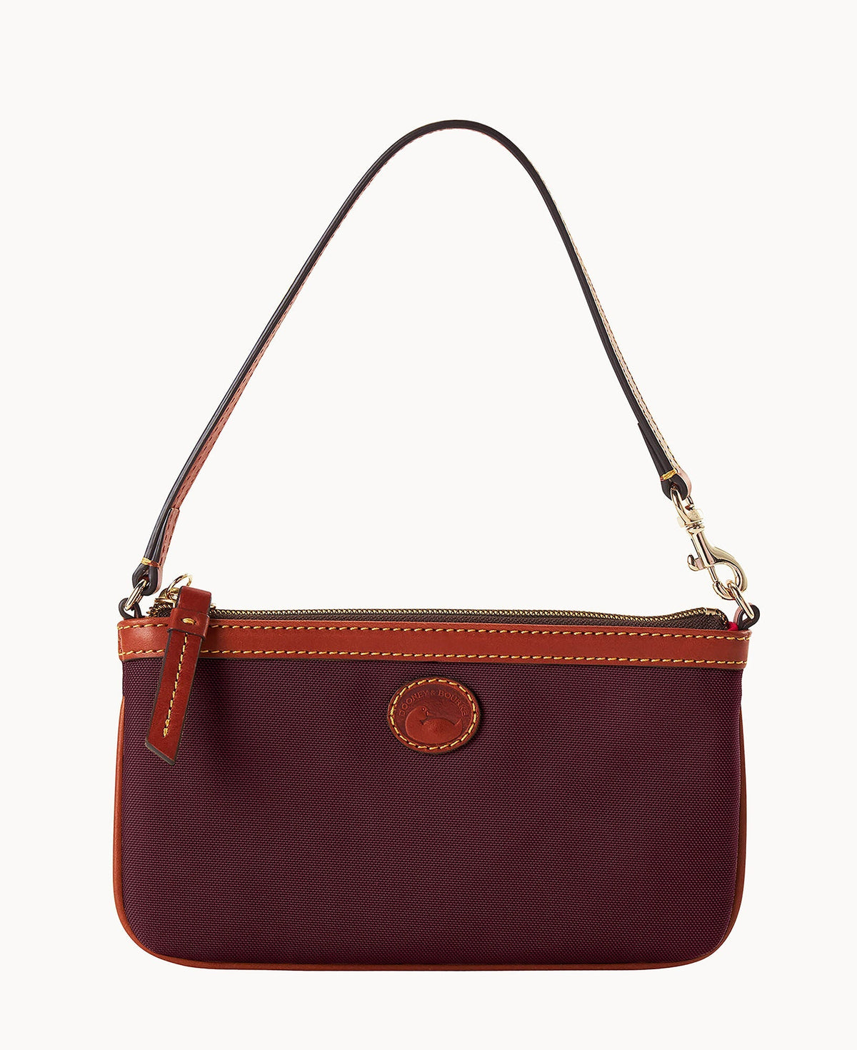 Nylon Large Slim Wristlet - Bordeaux