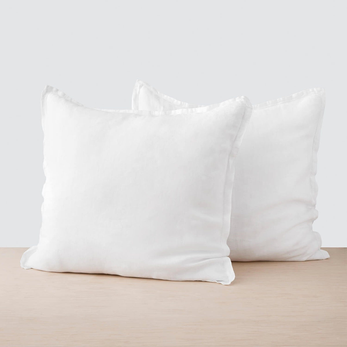 Stonewashed Linen Euro Shams - White