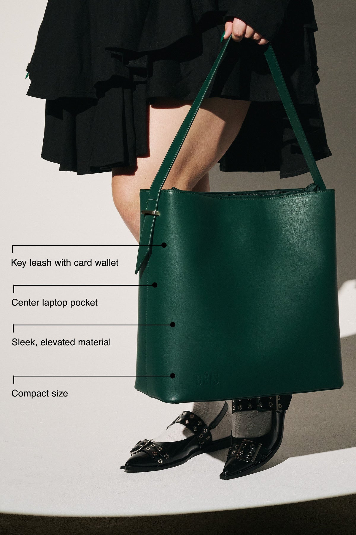 The Essential Tote in Wicked Green - Image 2