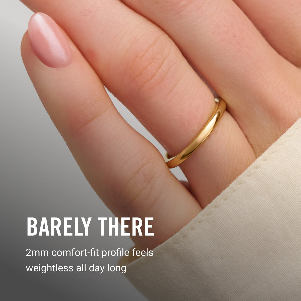 Ridge 2mm Rounded Ring Set - 14K Yellow Gold - Image 9