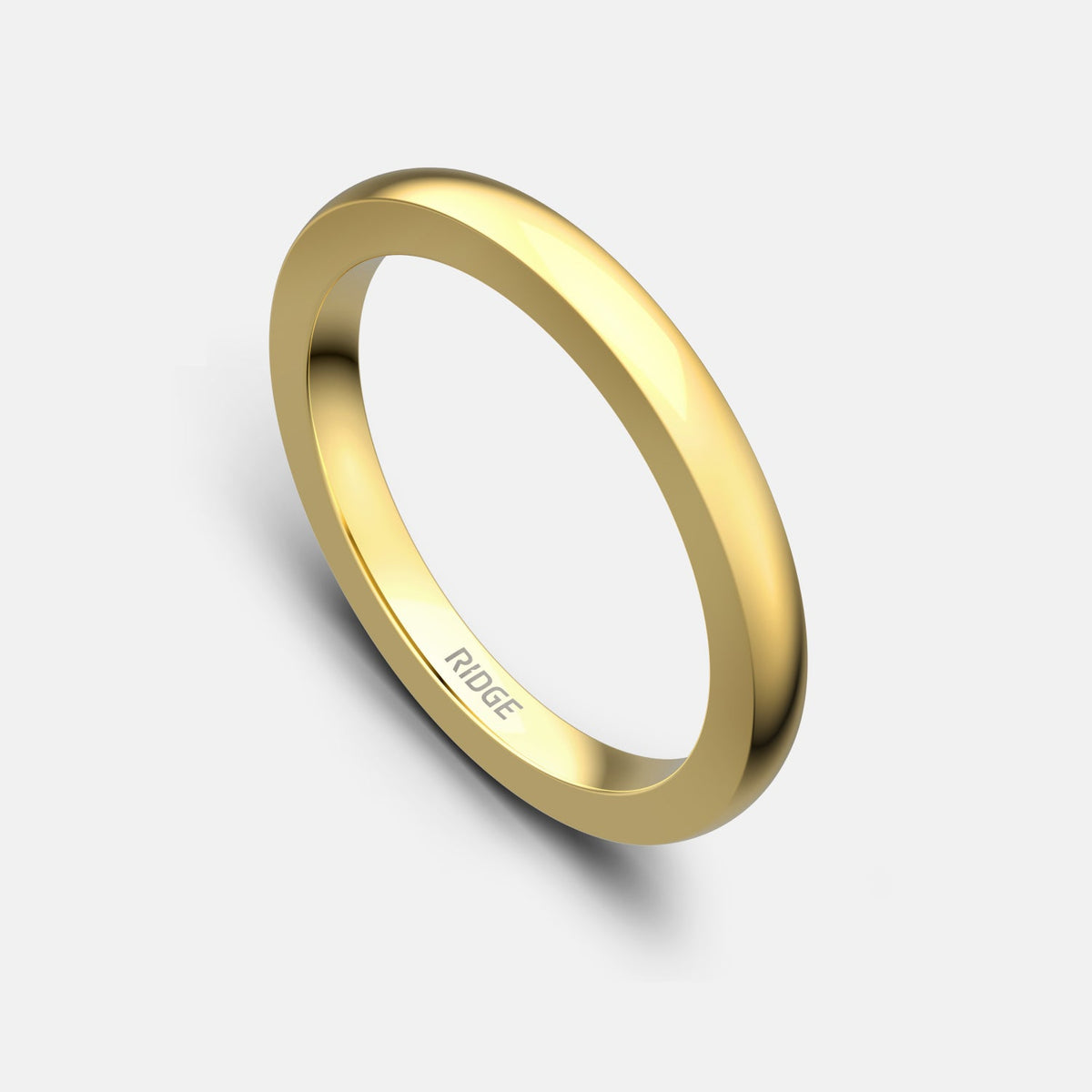 Ridge 2mm Rounded Ring Set - 14K Yellow Gold - Image 2