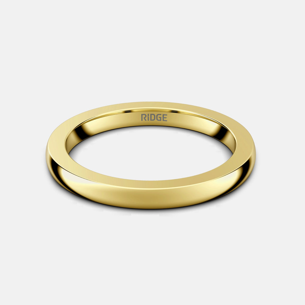 Ridge 2mm Rounded Ring Set - 14K Yellow Gold - Image 3