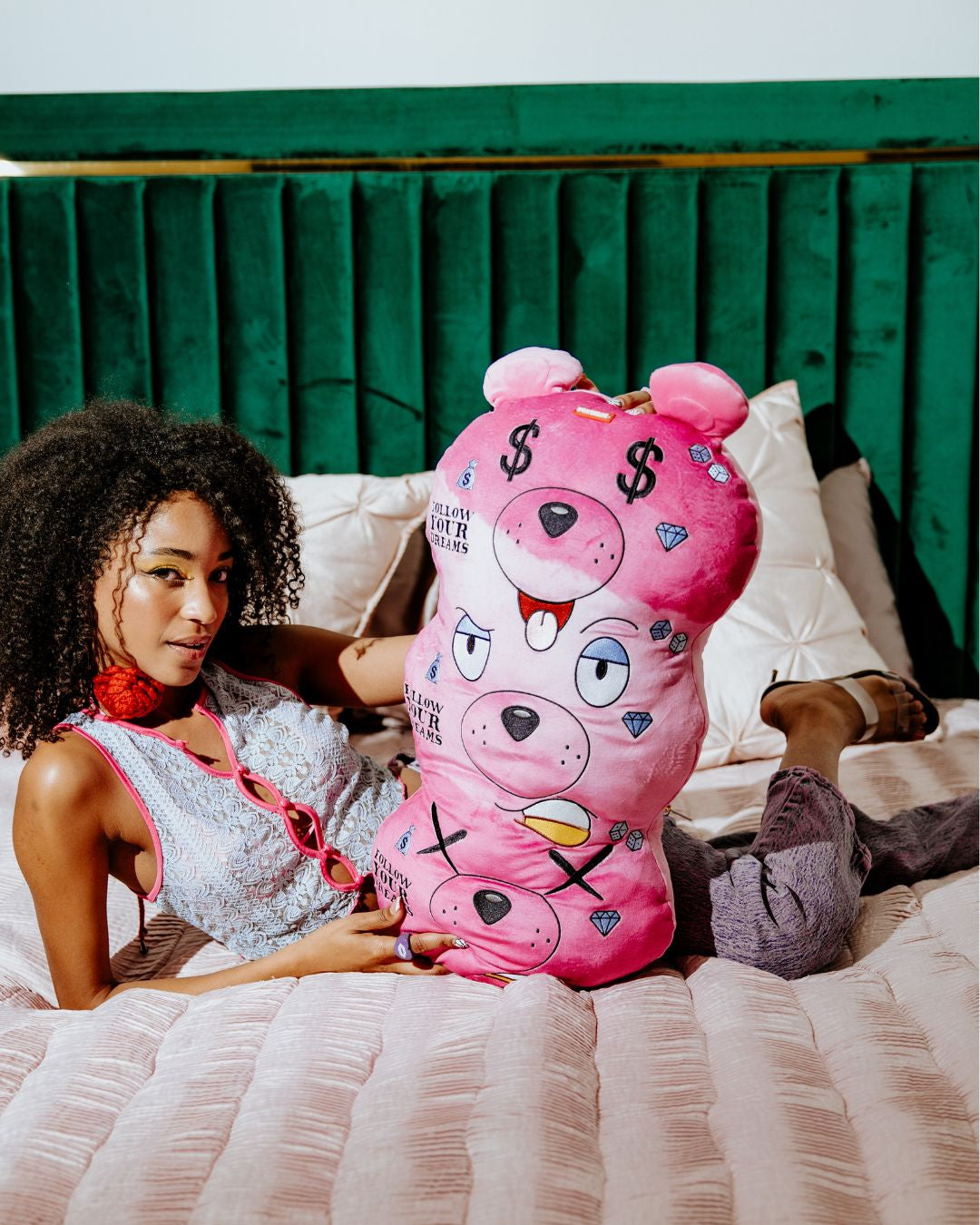 Moneybear Triple Pink Plush Toy/Pillow - Image 6