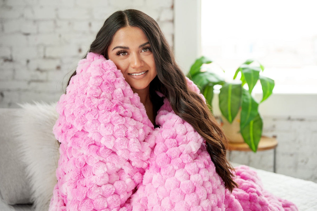 Belgian Waffle Raspberry Blanket
