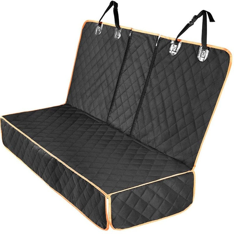 Pet Car Travel Rear Seat Cushion - KC19 double zipper orange edg