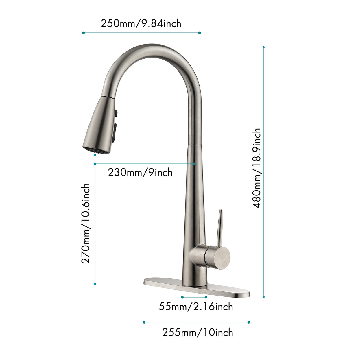 High-Arc Single Handle Kitchen Sink Faucet - Image 2