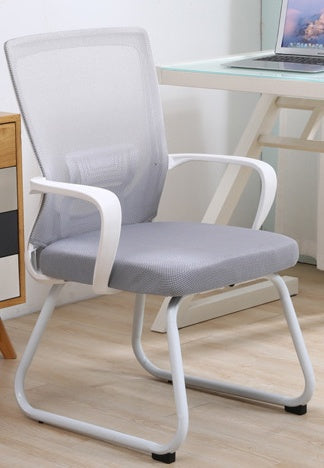 Ergonomic Home Desk Chair with Comfortable Backrest - Bow frame white frame grey