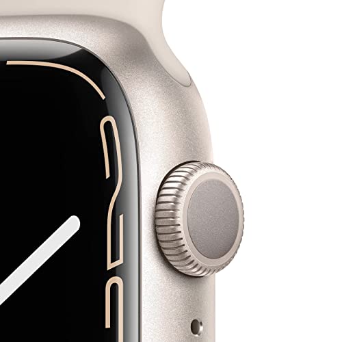 Apple Watch Series 7 (GPS) 45mm Starlight Aluminum Case with Starlight Sport Band - MKN63LL/A - Image 2