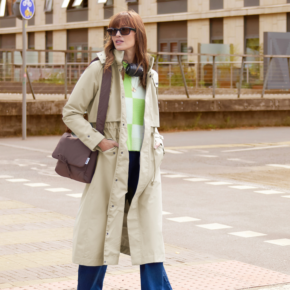 Alva Womens Waterproof Trench Coat - Taupe - Image 5
