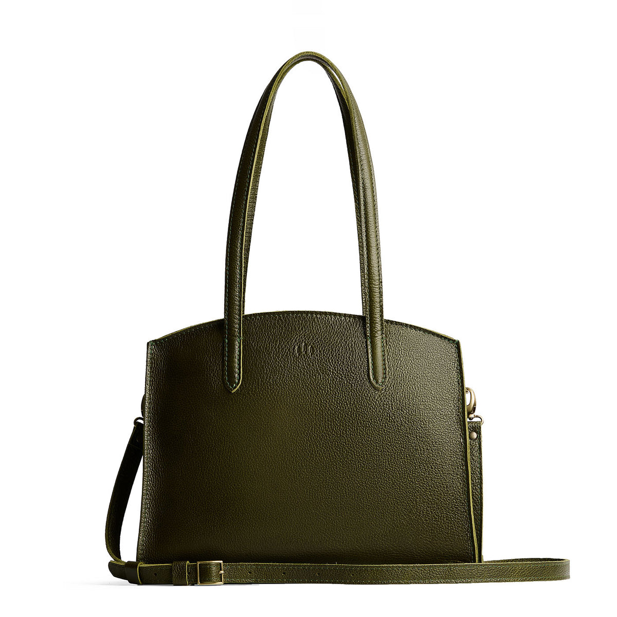 'Almost Perfect' Ashburn Crossbody Tote - Pebbled Olive / Large