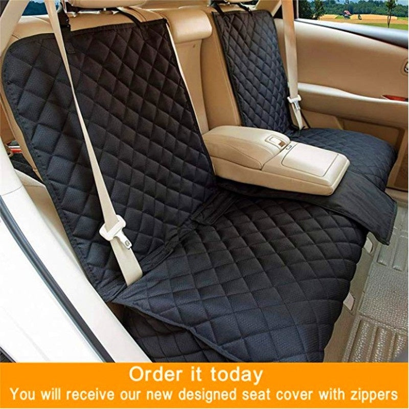 Pet Car Travel Rear Seat Cushion - KC06 double zipper with black