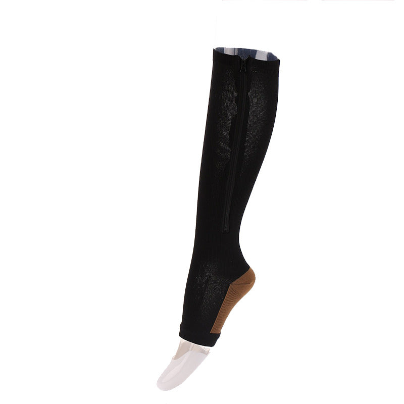 Sports Toe Compression Socks - Copper Black