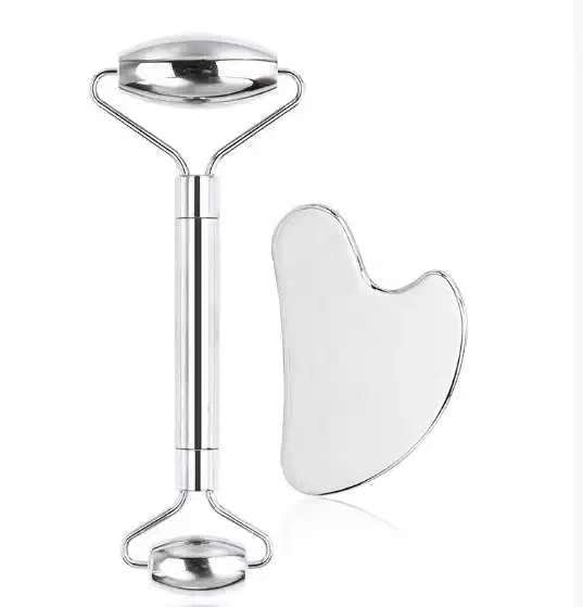 Facial Roller & Gua Sha Massage Beauty Tool - Two Rollersface Scraper