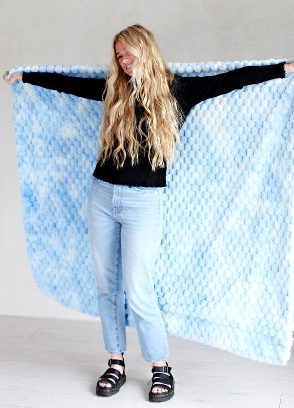 Belgian Waffle Light Blue Blanket - Image 4