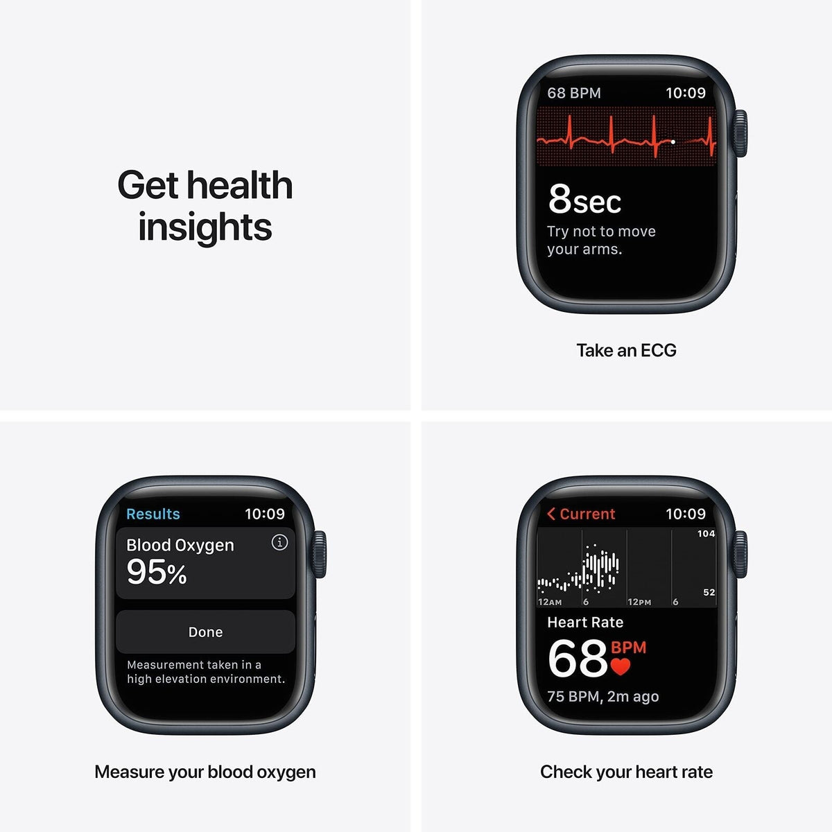 Apple Watch Series 7 GPS CEL 41MM - Midnight with Midnight Sport Band - MKH73LL/A - Image 4