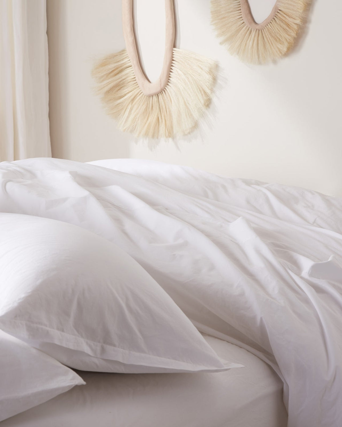Brushed Cotton Duvet Cover Set - White F/Q - Image 2