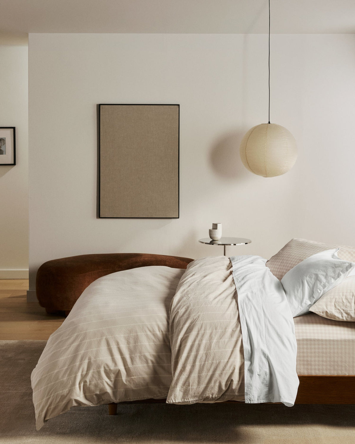 Brushed Cotton Fitted Sheet (Bone Check) - Image 4