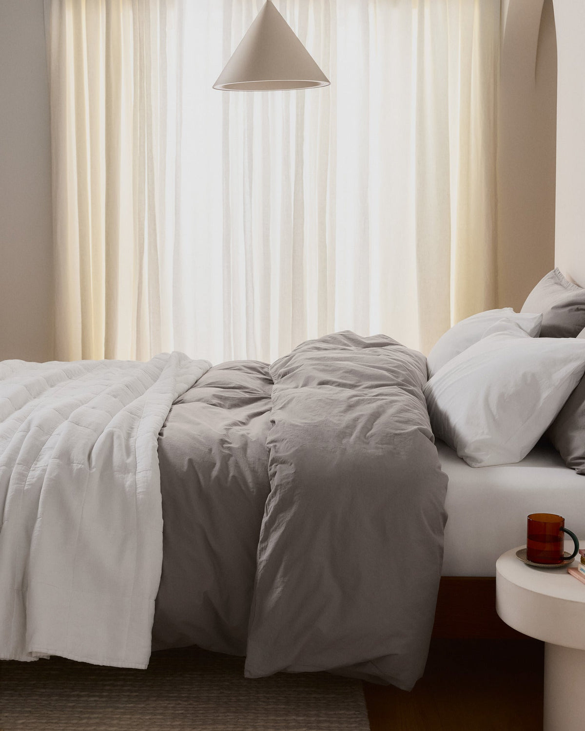 Brushed Cotton Duvet Cover (Pebble) - Image 2