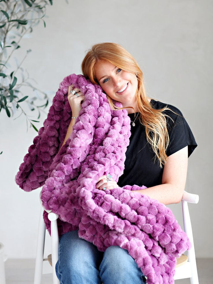 Belgian Waffle Plum Blanket - Image 3