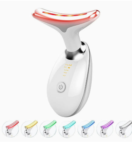 EMS Thermal LED Microcurrent Beauty Device Neck & Face Massager - White