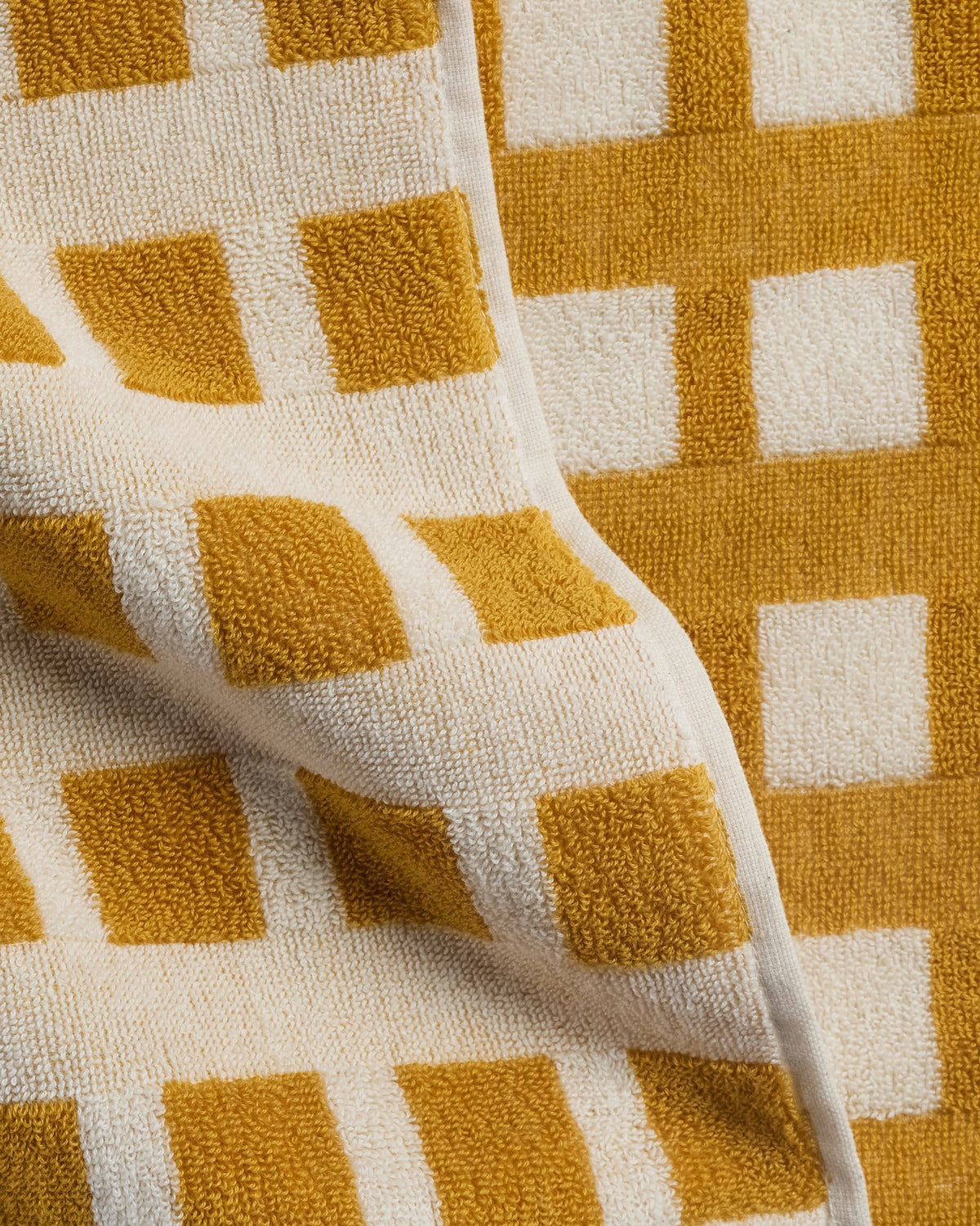 Capri Check Beach Towel - FINAL SALE (Marigold with Natural) - Image 3
