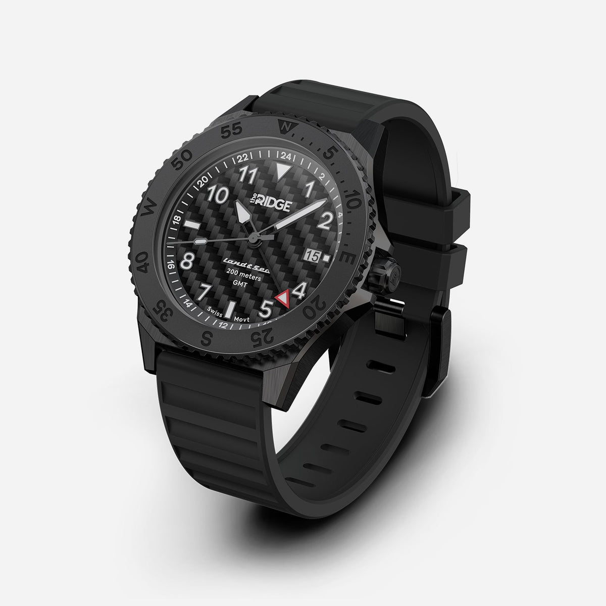 Ridge Land & Sea GMT Watch 42mm - Carbon Fiber 3k - Image 4