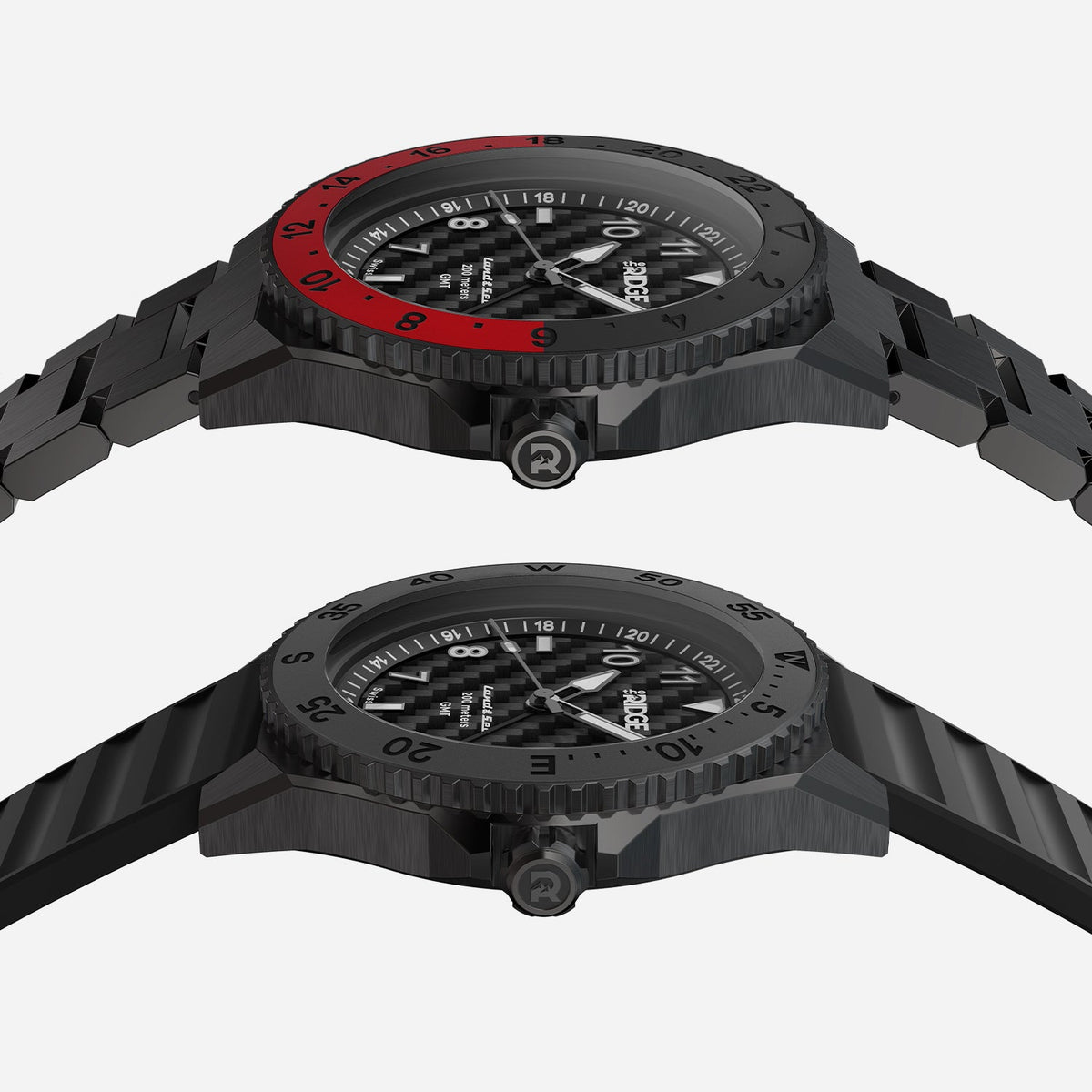 Ridge Land & Sea GMT Watch 42mm - Carbon Fiber 3k - Image 3