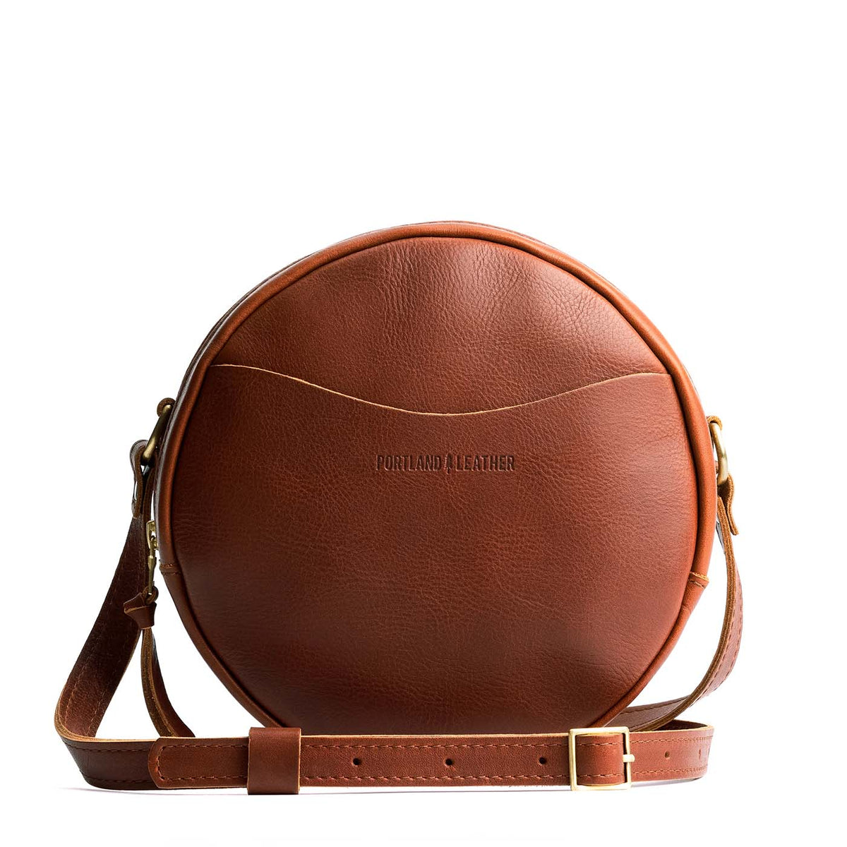 'Almost Perfect' Circle Crossbody - Chestnut / Large