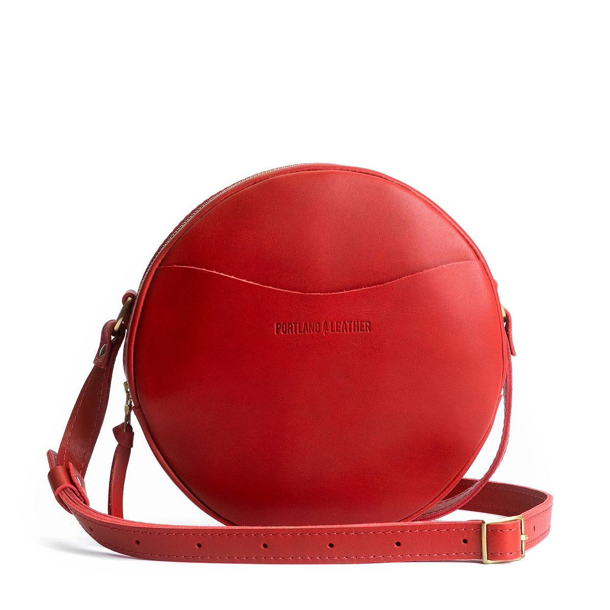 'Almost Perfect' Circle Crossbody - Ruby / Large