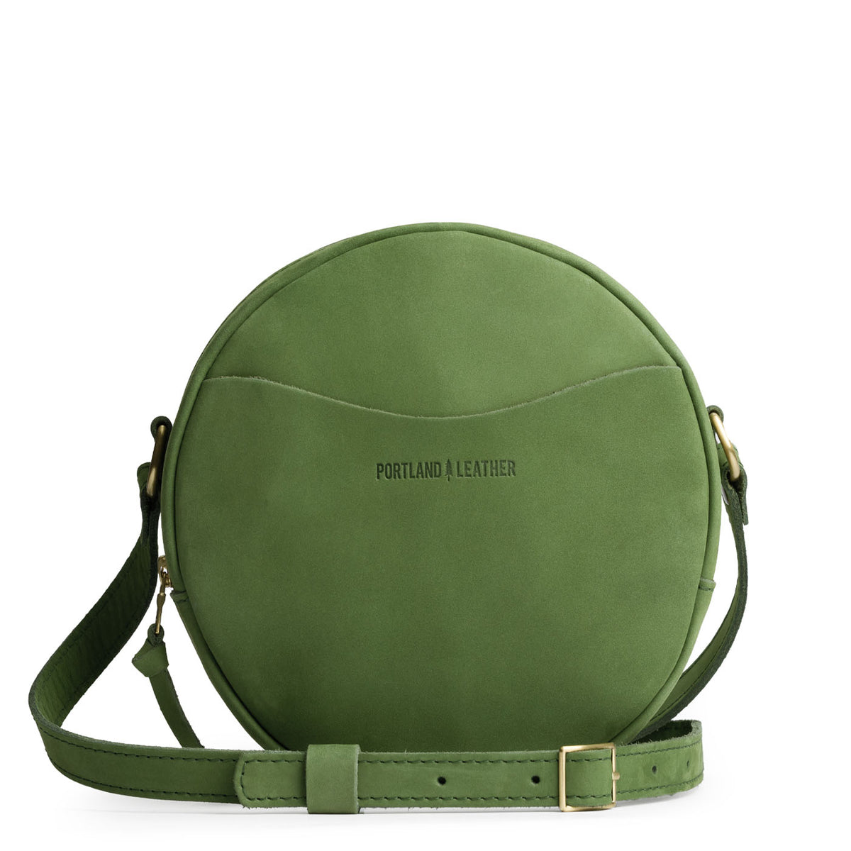 'Almost Perfect' Circle Crossbody - Succulent / Large