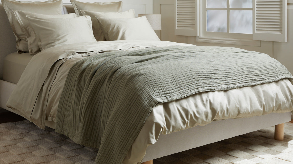 Cloud Linen Gauze Bed Blanket - FINAL SALE (Moss) - Image 3