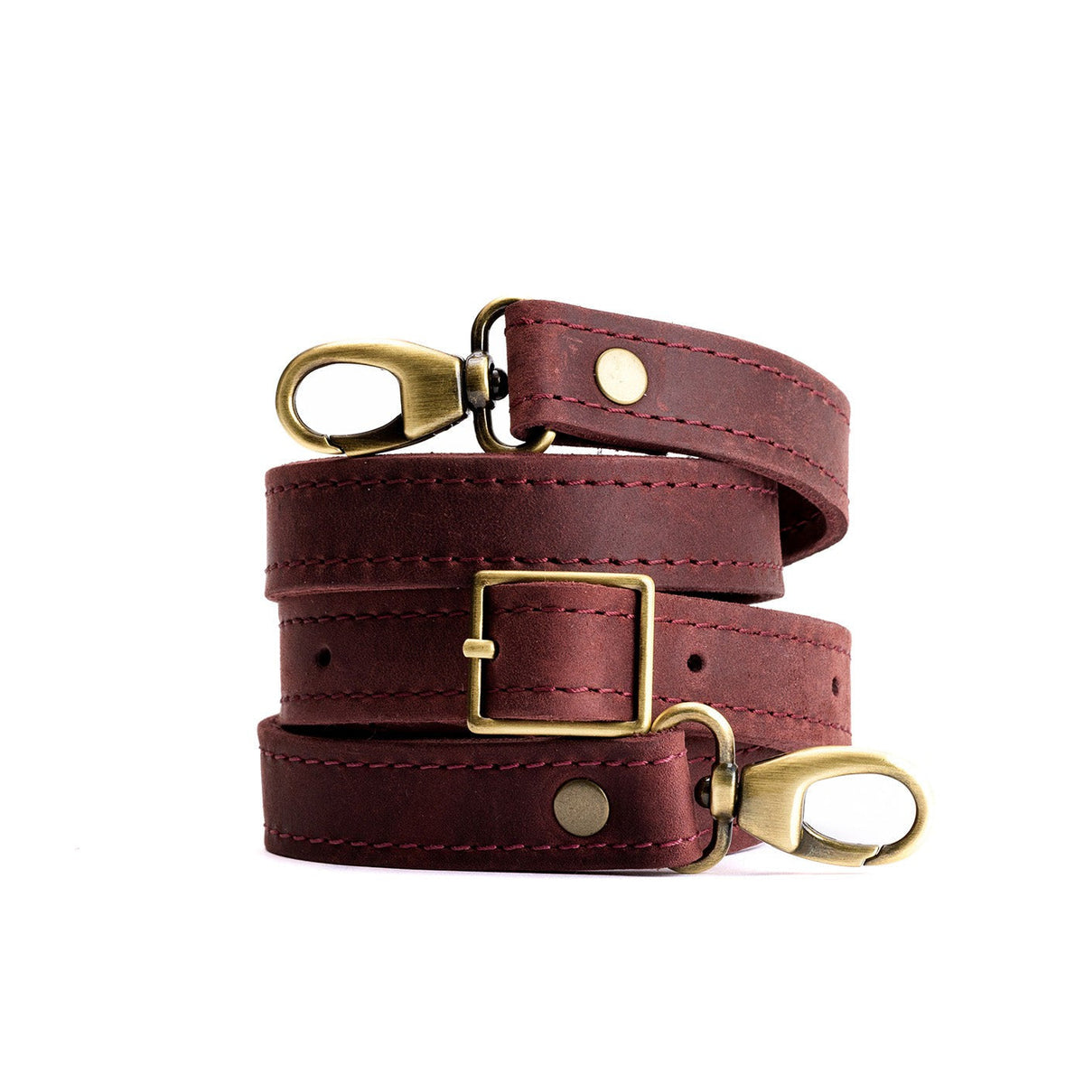 Leather Crossbody Strap - Merlot