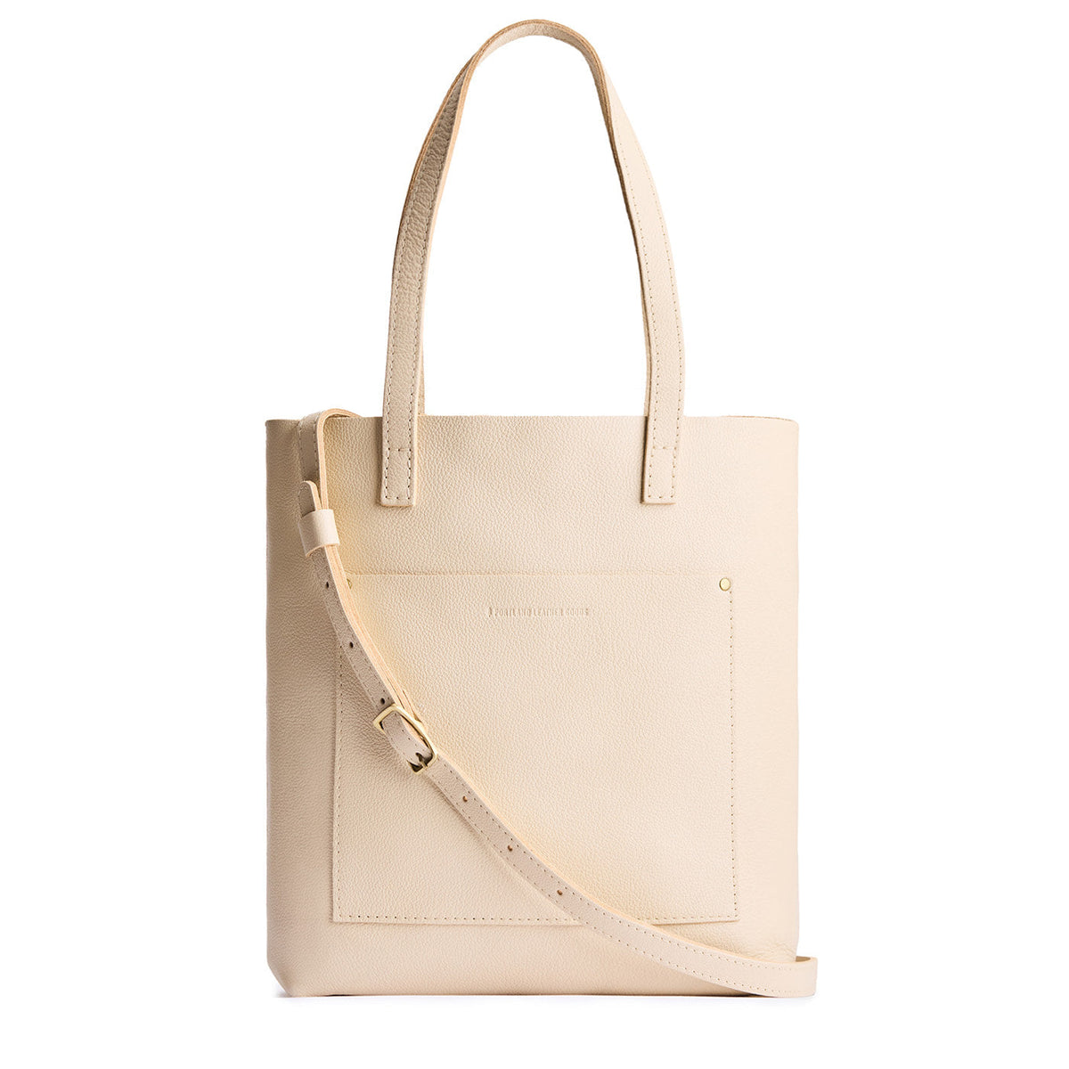 Crossbody Tote - Pebbled Bone / Classic