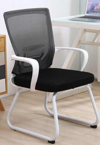 Ergonomic Home Desk Chair with Comfortable Backrest - Bow frame white frame black