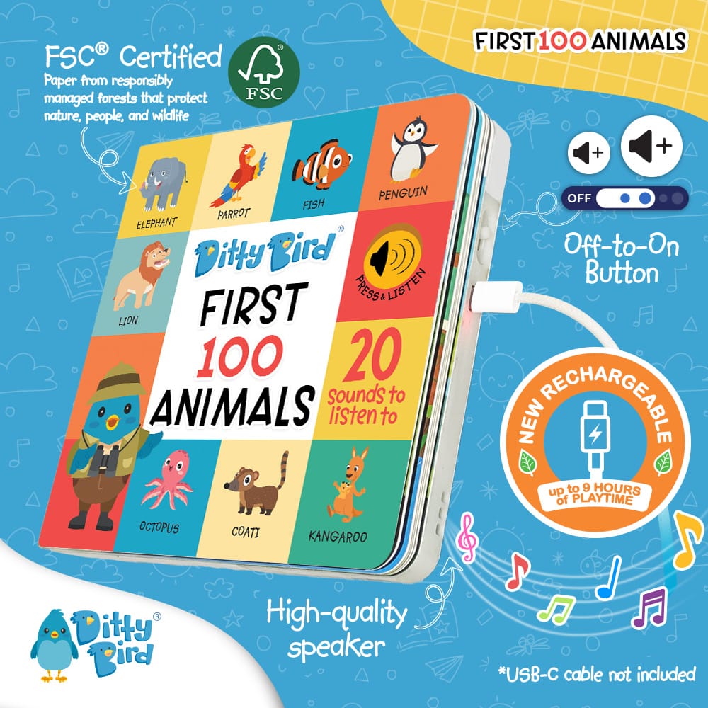 Ditty Bird Musical Books - First 100 Animals - Image 2