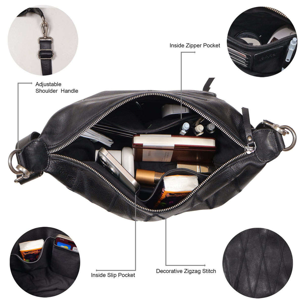Avery Diamond Leather Crossbody Bag - Image 3