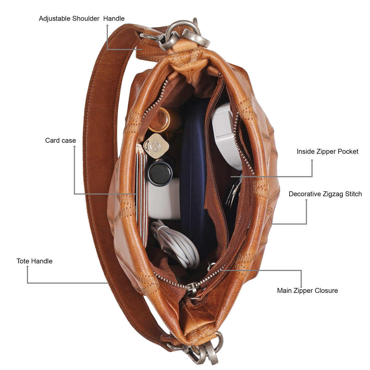 Ivy Diamond Leather Crossbody Bag - Image 4