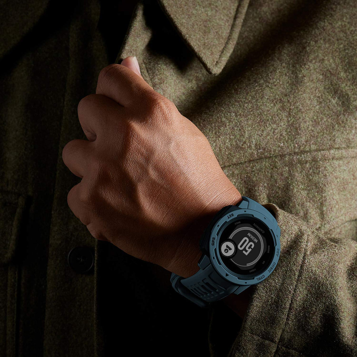 Garmin - Instinct Smartwatch Fiber-Reinforced Polymer - Lakeside Blue - 010-02064-04 - Image 5