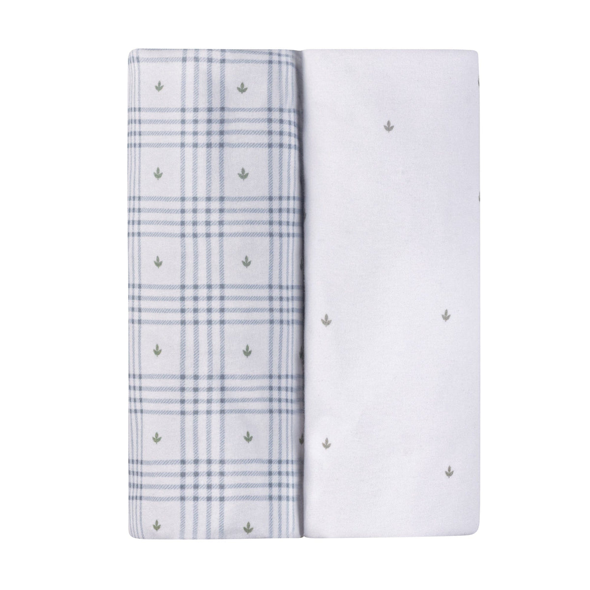 Ely's & Co. 2 Pack Waterproof Changing Pad Covers - Floral Plaid Collection - Blue