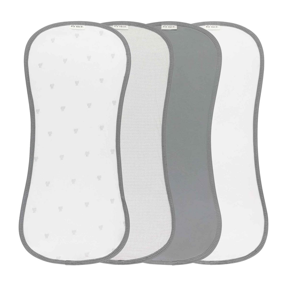 Ely's & Co. 4 Pack Absorbent Burp Cloths - Gingham Bear Collection - Blue - Image 2