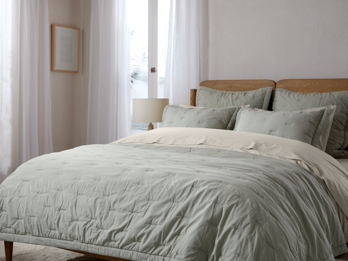Essential Cotton Sham Set - FINAL SALE (Sage) - Image 2