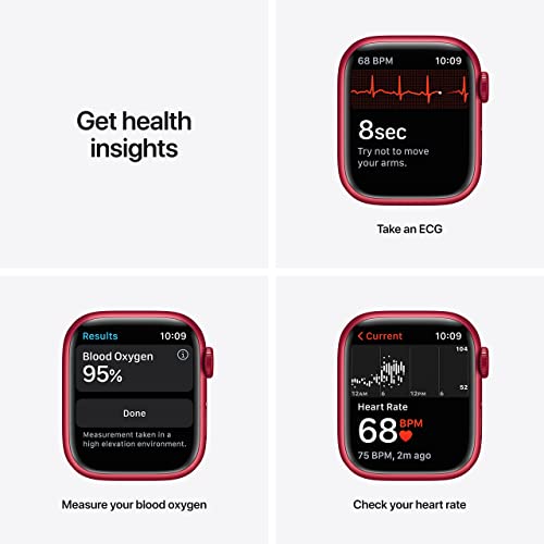 Apple Watch Series 7 (GPS, 41MM) - Red Aluminum Case with Red Sport Band - MKN23LL/A - Image 3